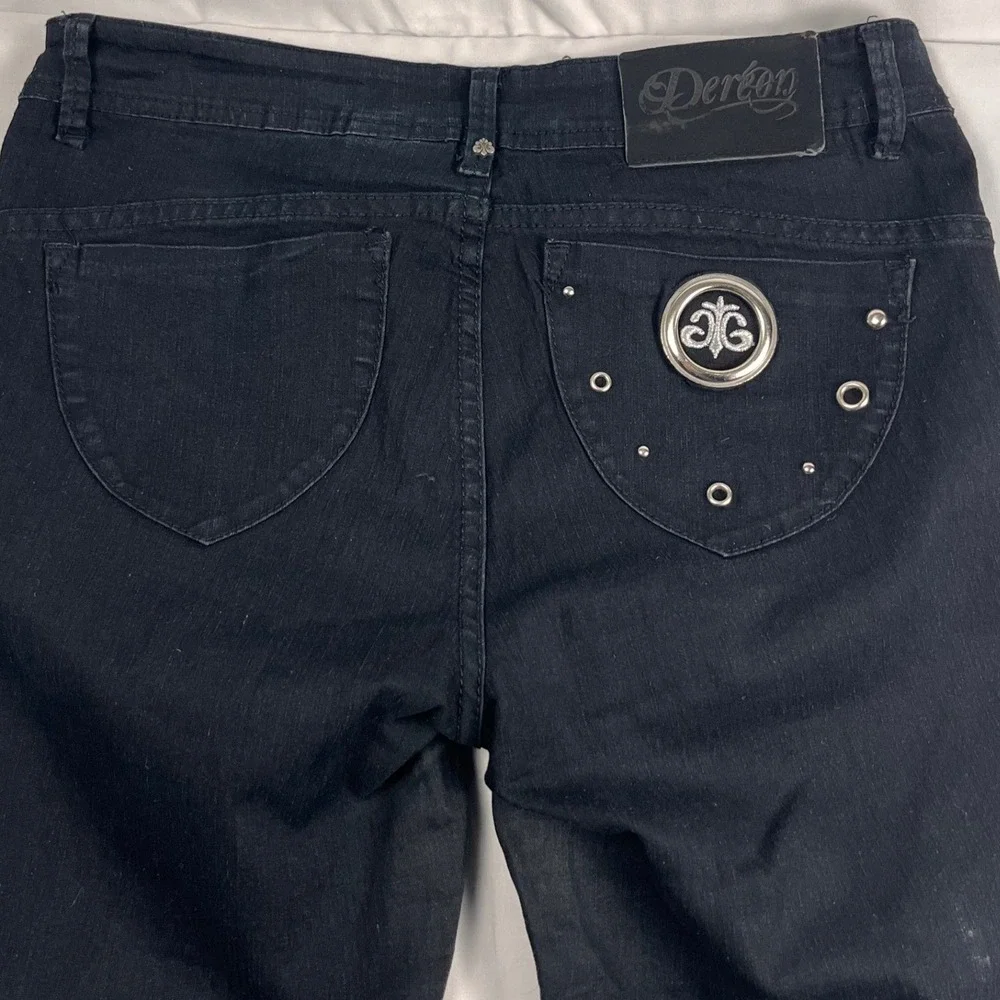 Dereon Black Skinny Jeans Womens‎ 11/12 Fleur De Lis, Beyonce, Discontinued
